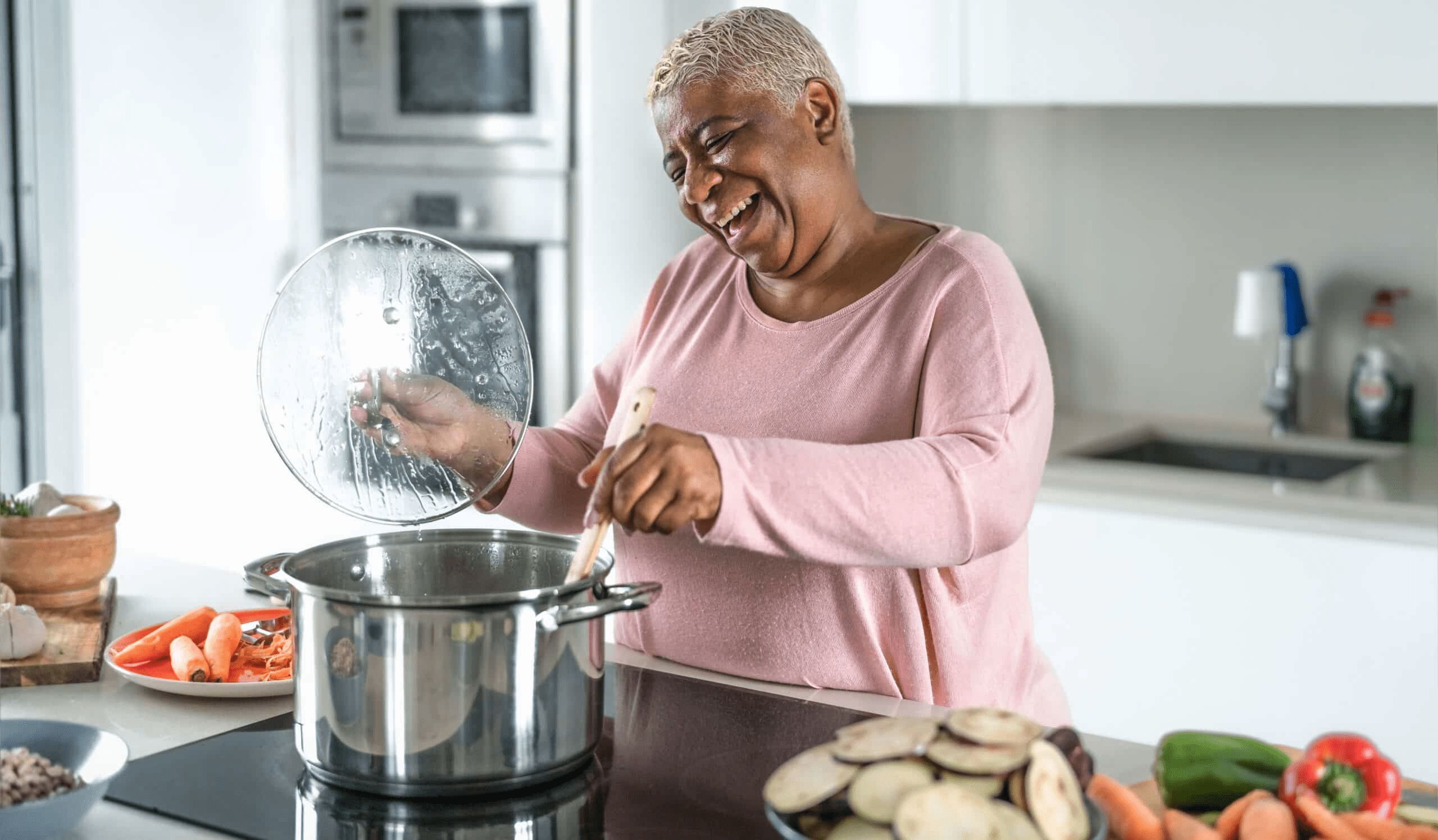 Woman stirring a pot